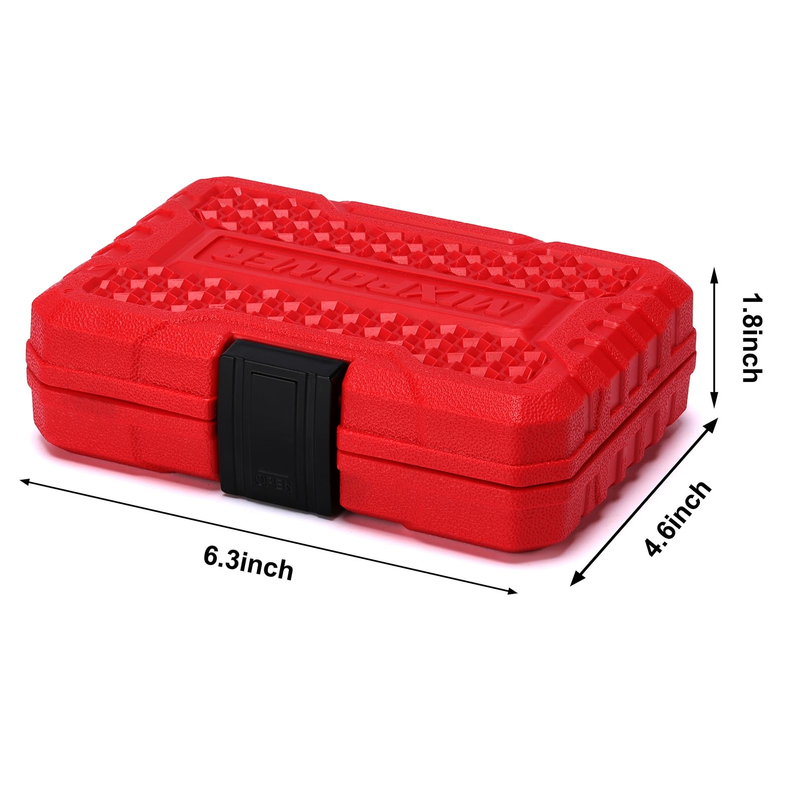 MIXPOWER shallow sockets in a compact organized rail for storage