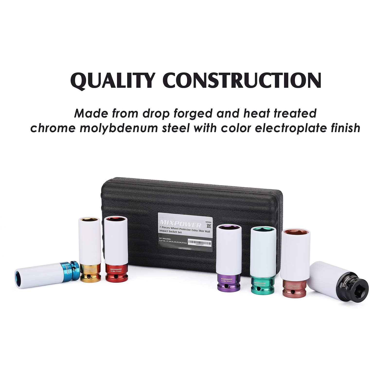 MIXPOWER CR-MO steel construction delivers strong, durable performance.