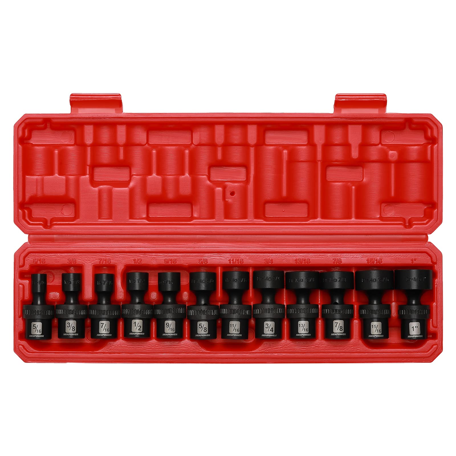 CR-MO steel MIXPOWER sockets endure high torque for demanding tasks.