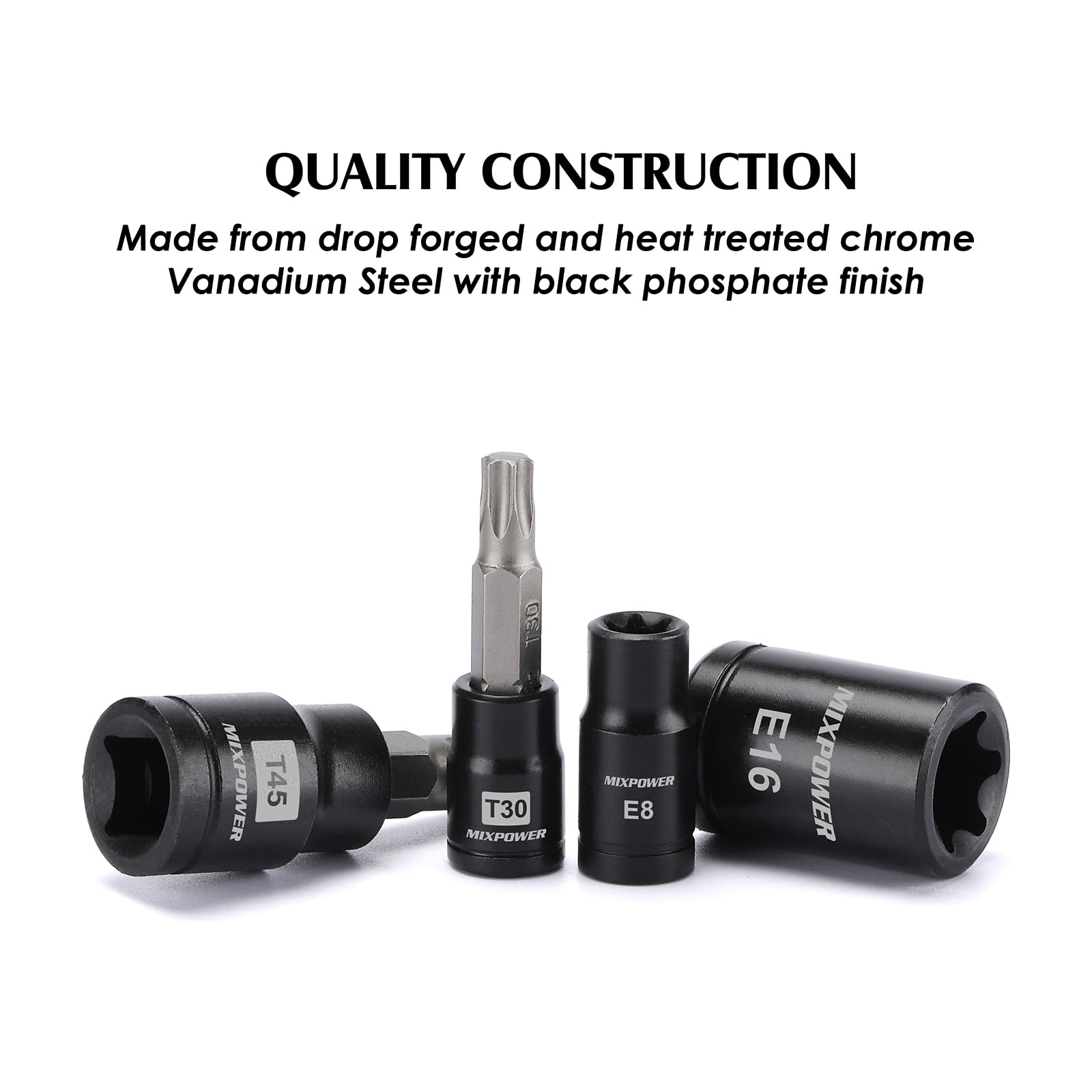 MIXPOWER CR-V steel torx bits show durability and finish.