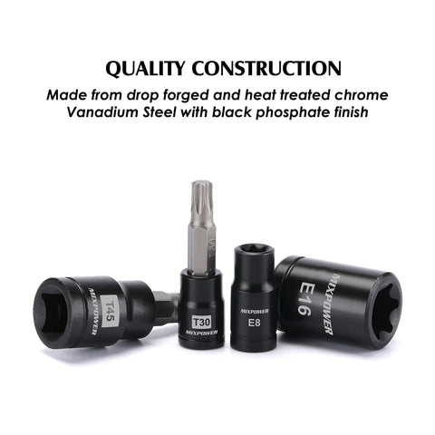 MIXPOWER CR-V steel torx bits show durability and finish.
