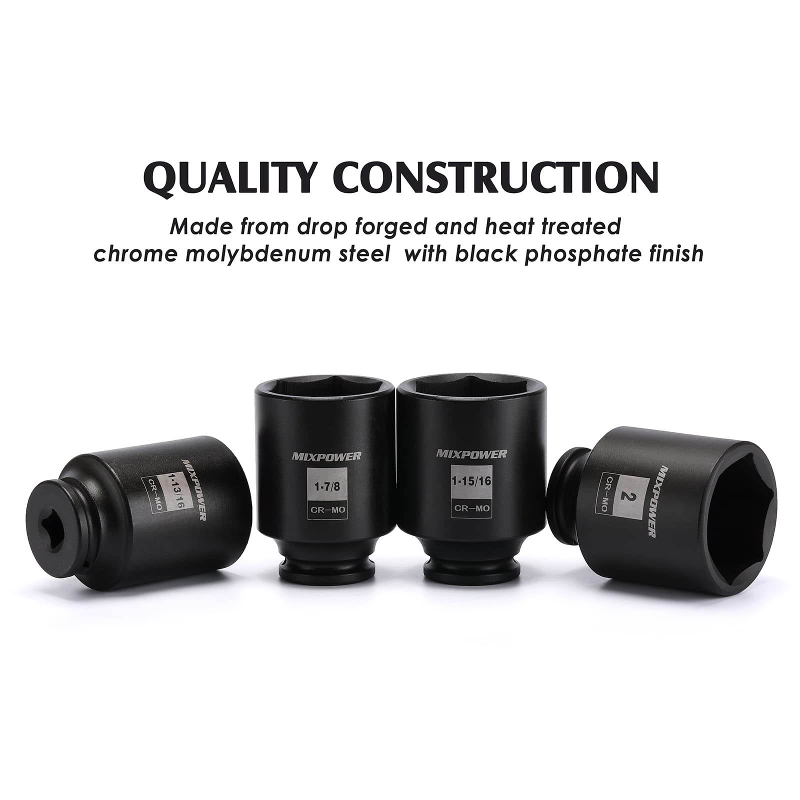MIXPOWER deep impact socket 2 in designed for high-torque tasks in heavy-duty work.