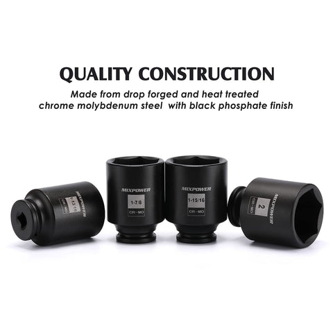 MIXPOWER deep impact socket 2 in designed for high-torque tasks in heavy-duty work.
