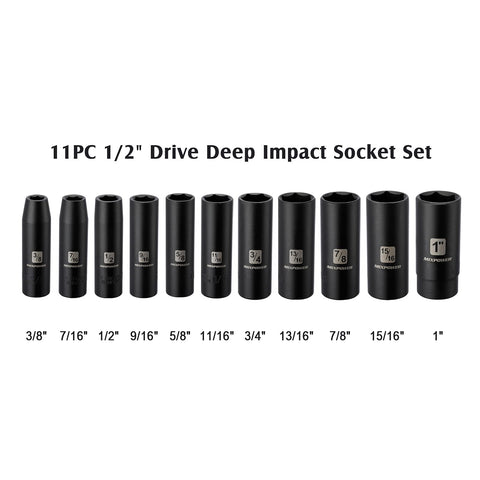 MIXPOWER deep socket 1/2-in visual with reliable engagement