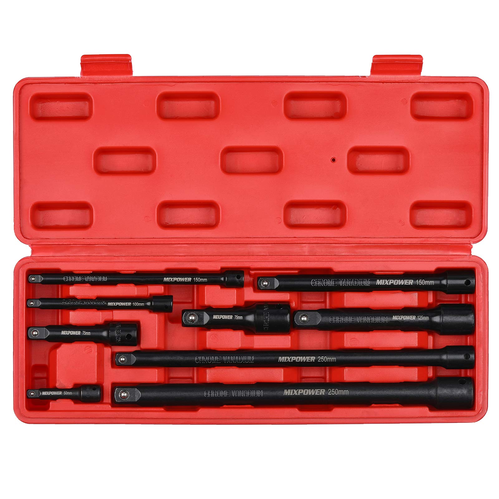 MIXPOWER quarter-inch 2-inch extension bar showing compact reach and secure socket seating