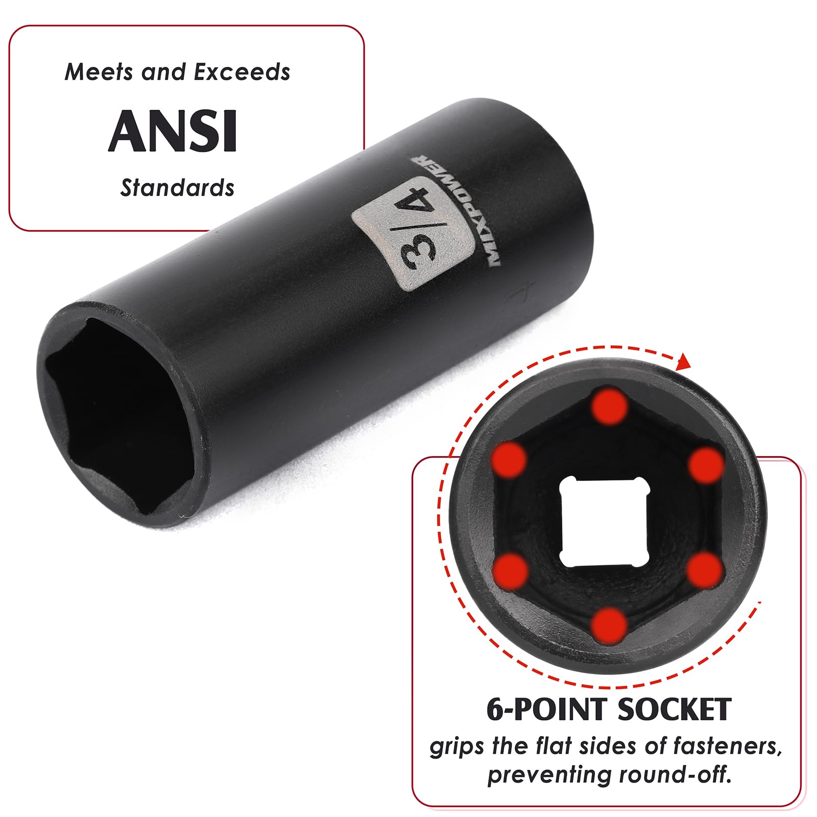 MIXPOWER 3/8-to-1/2-inch-adapter for compatible tool setups.