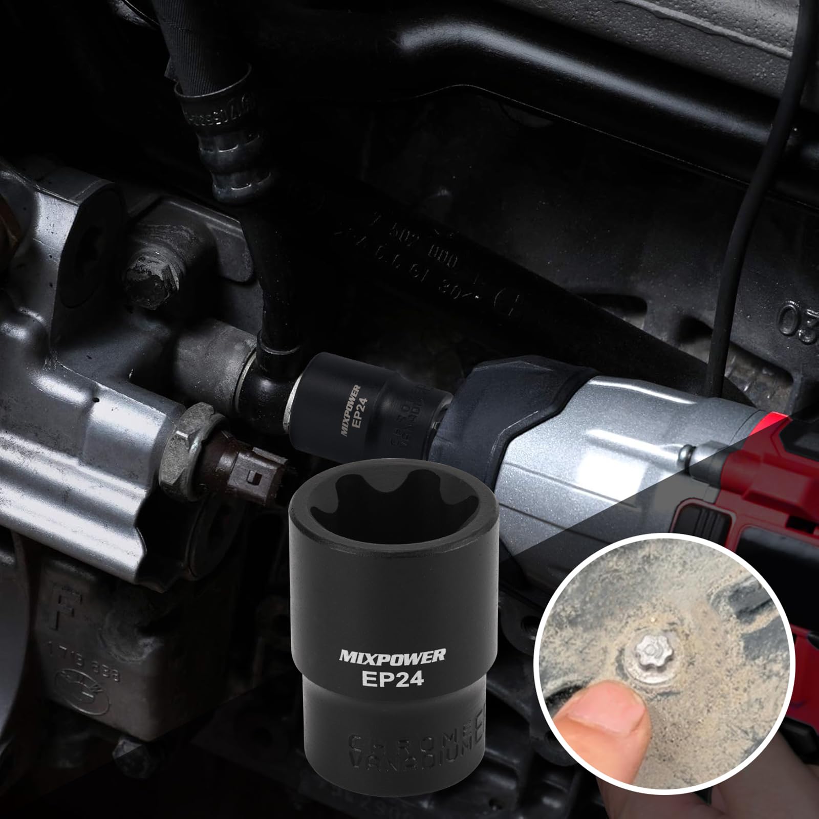 MIXPOWER heavy-duty blow-molded storage case keeps sockets secure and portable