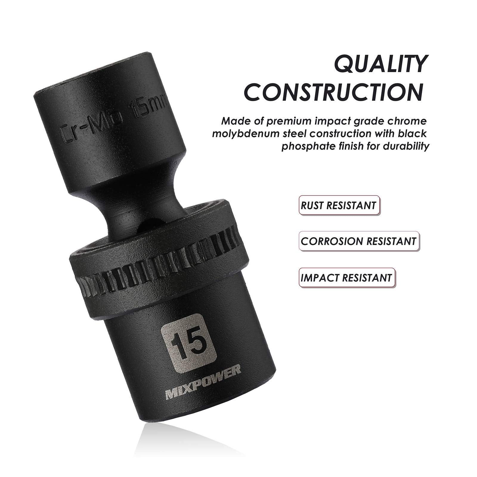 MIXPOWER swivel head sockets enable flexible reach in tight spaces.