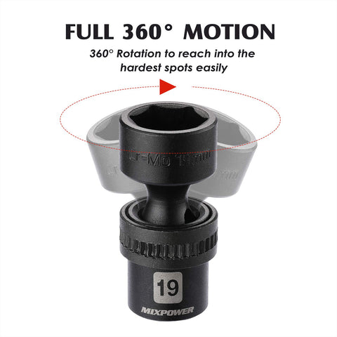 MixPOWER 13mm swivel socket with 360 degree access