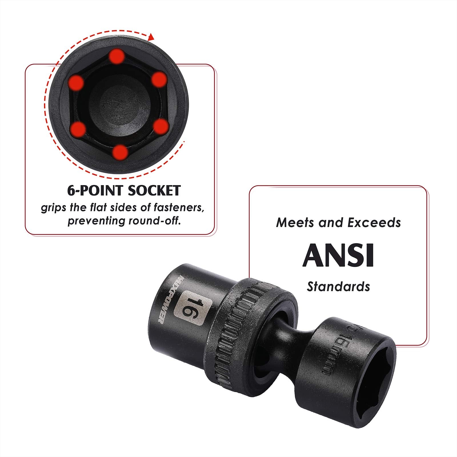 MixPOWER 14mm socket with laser markings for readability