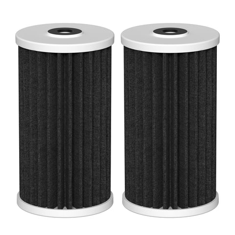 Mixzeny 4.5x10 carbon filter packaging shown for whole-house use.