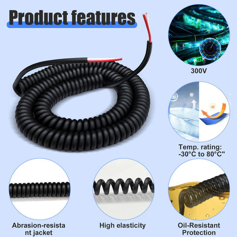 MIYOLO insulation-reinforced coil cord for secure connections