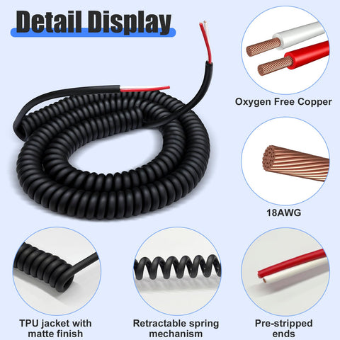 MIYOLO coil cord with pre-stripped ends for quick terminations