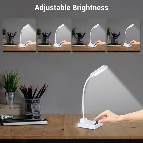 MiOYOOW LED desk lamp kit phone holder feature supports hands-free viewing while working.