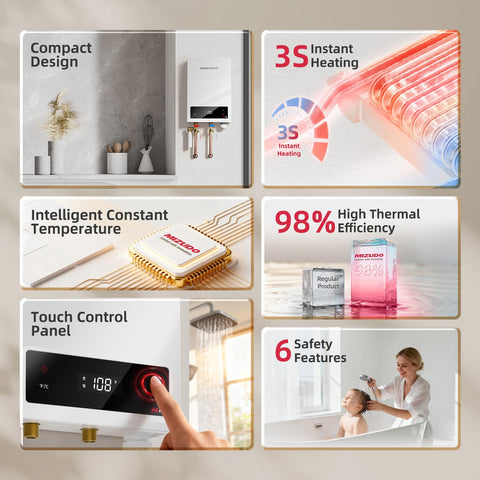 Compact MIZUDO design fits tight spaces, ideal for corners in homes or apartments.