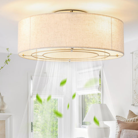 MizWacky 20-inch boho drum fan with light provides warm ambient glow for any room.