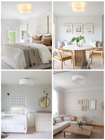 MizWacky 20-inch flush-mount ceiling fan suits bedrooms and living spaces.