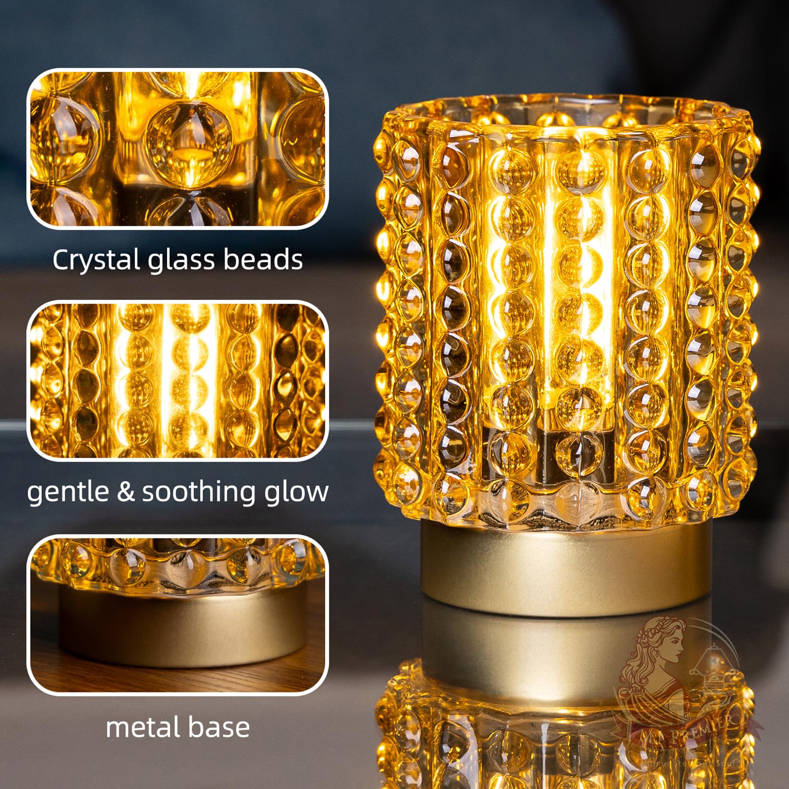 MJ PREMIER bathroom shelf lamp yellow compact lighting for small spaces.