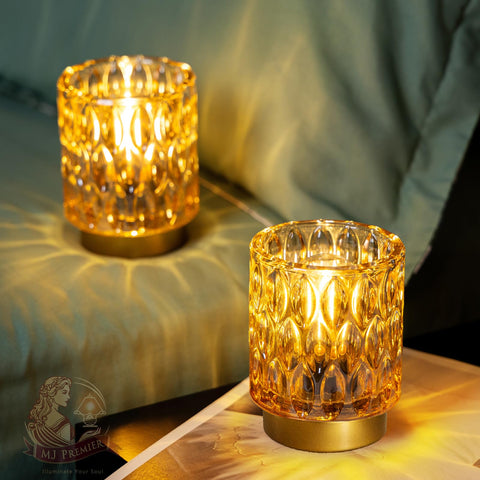 MJ PREMIER battery-operated lamp no-plug amber ideal for power outages