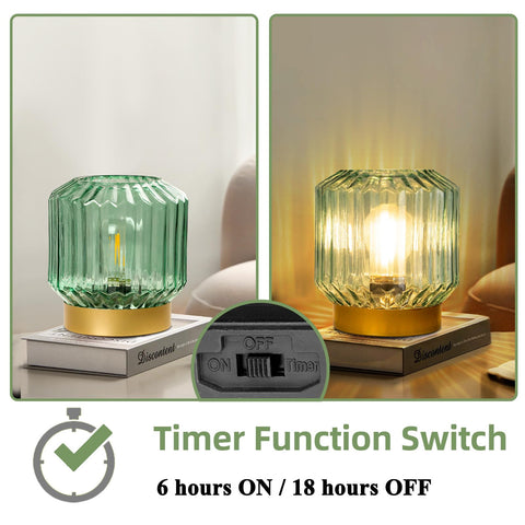 MJ PREMIER bedroom and entryway lamp in green glass for elegant decor