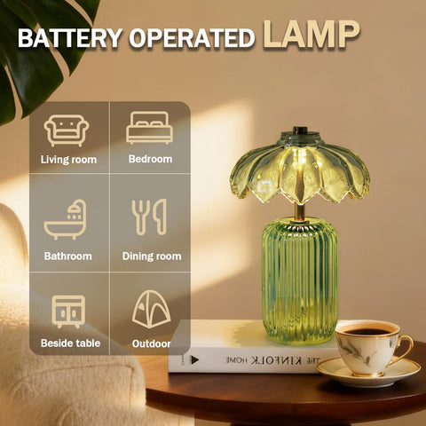 MJ PREMIER cordless lamp featuring an 8-LED panel for soft illumination