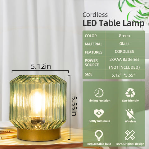MJ PREMIER cordless LED lamp powered by two AAA batteries for flexible decor