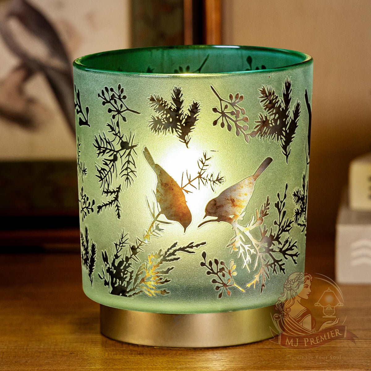 MJ PREMIER cordless table lamp with ambient glass finish for stylish lighting