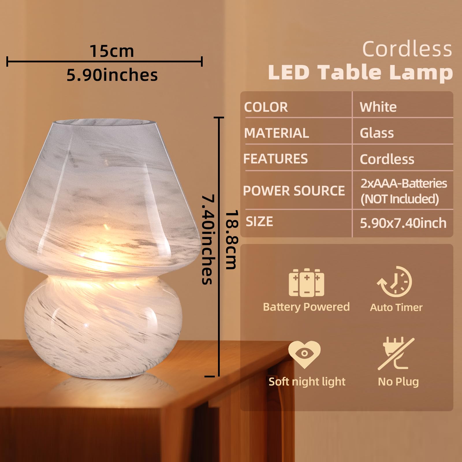 MJ PREMIER Cordless table lamp showcases portable, cord-free design
