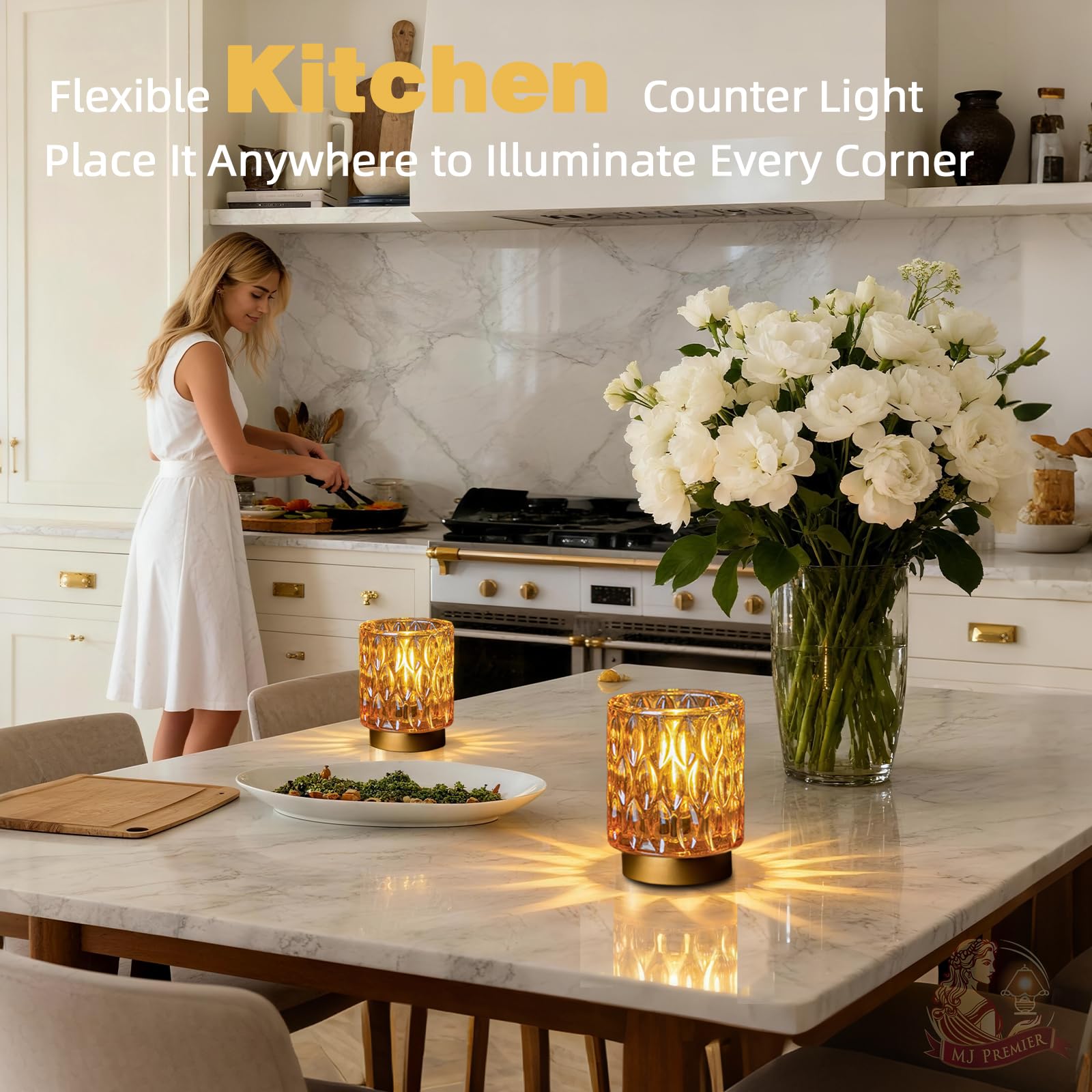 MJ PREMIER emergency crystal lamp amber adds decorative light during outages