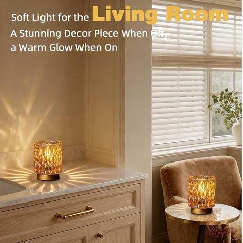 MJ PREMIER oval-pattern crystal lamp amber refracts light for sparkle