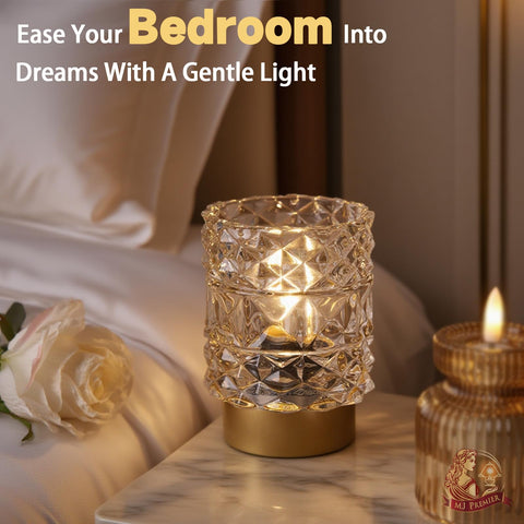 MJ PREMIER soft warm ambient light creates cozy bedside mood.