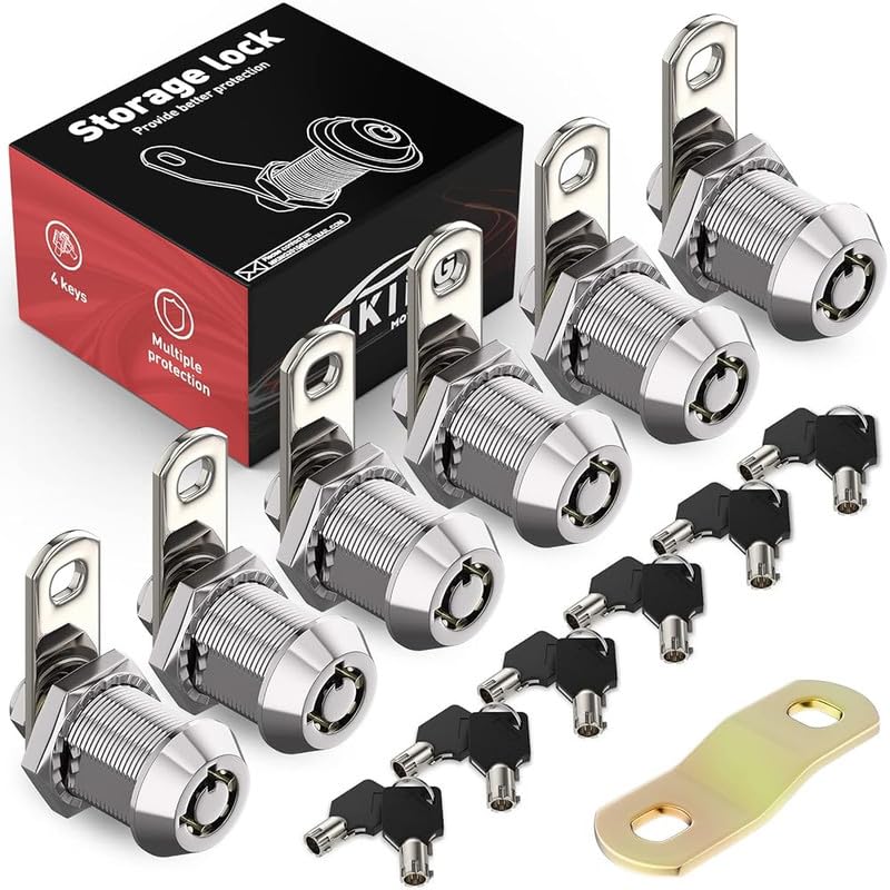 MKING 6-pack 90 cam lock 7/8 in with durable zinc alloy body for secure panels.