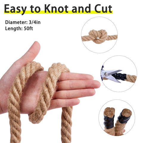 MKMJ jute rope for hammock hanging and patio decor setup.