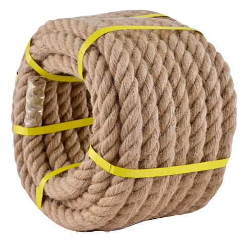 MKMJ jute rope 3/4 inch natural coil, suitable for indoor and outdoor projects.