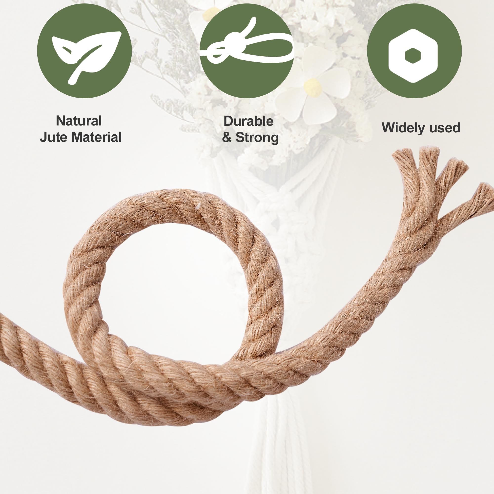 MKMJ jute rope cut end ready for easy shortening.