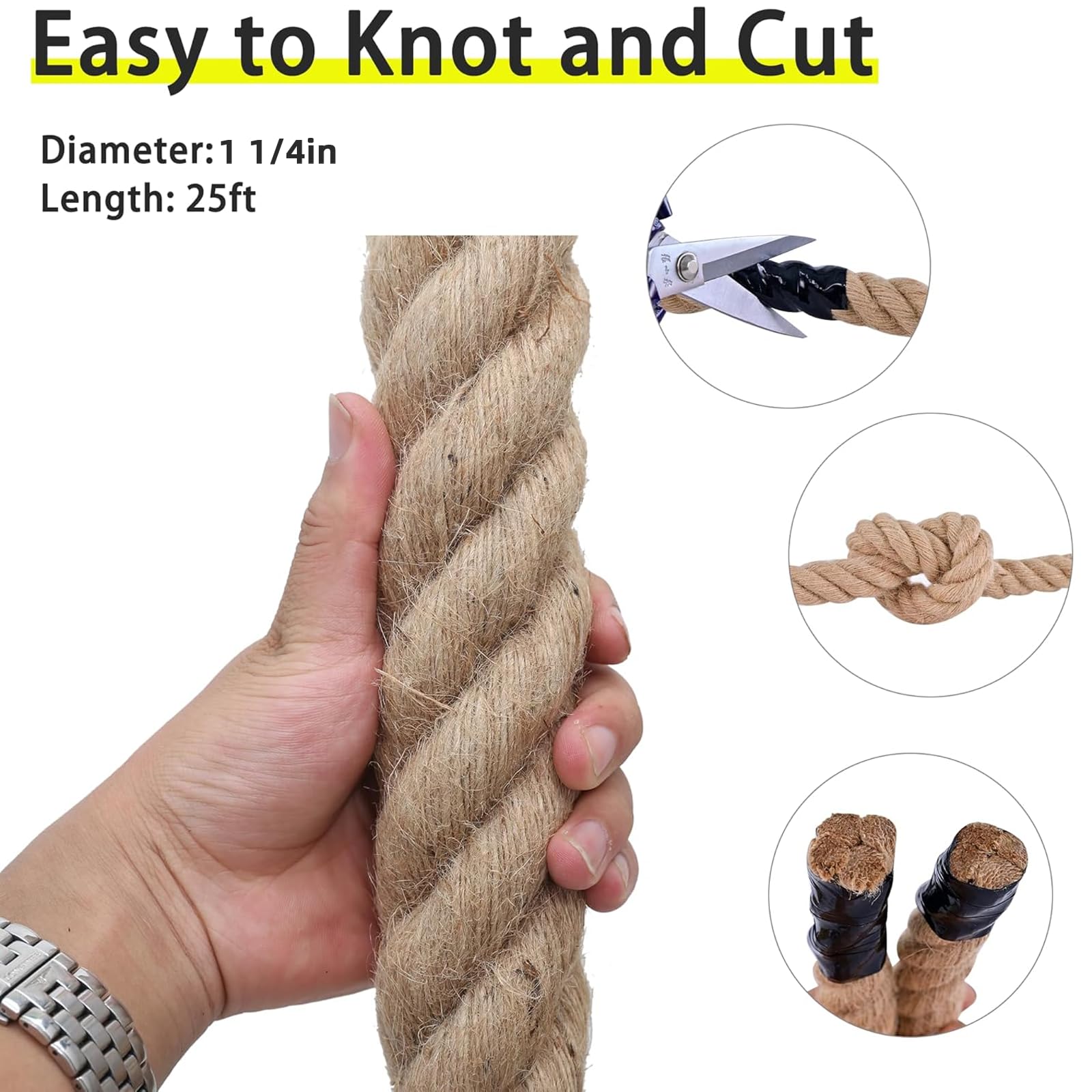 MKMJ jute rope made from natural fibers with tight braid and high strength