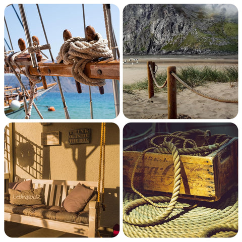 MKMJ jute rope used to hang a swing bed and create outdoor installations
