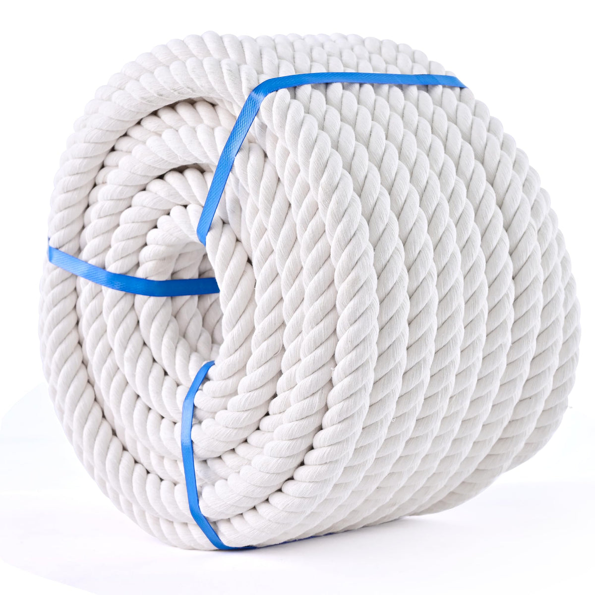 MKMJ white cotton rope 1/2in coil showing natural strength for DIY projects