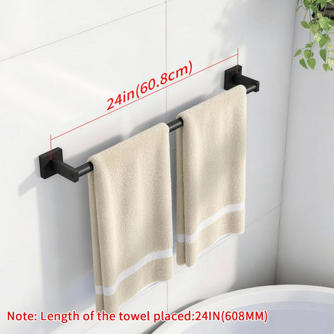 MKO 2-pack towel bar with hardware for quick, sturdy bathroom installation.