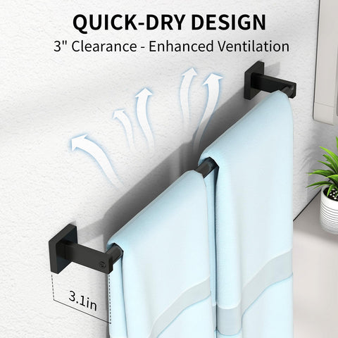 MKO 24in bar installed in bathroom demonstrates stable, secure mounting.