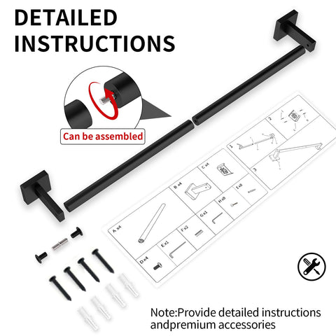 MKO towel bar fits entryway or laundry for convenient storage.