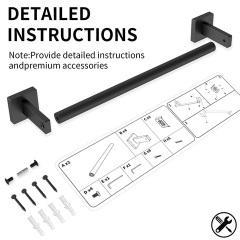 MKO towel bar's compact design helps you save space.