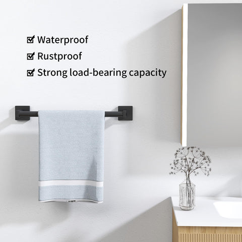 MKO towel bar with 3-inch spacing promotes faster towel air-drying.