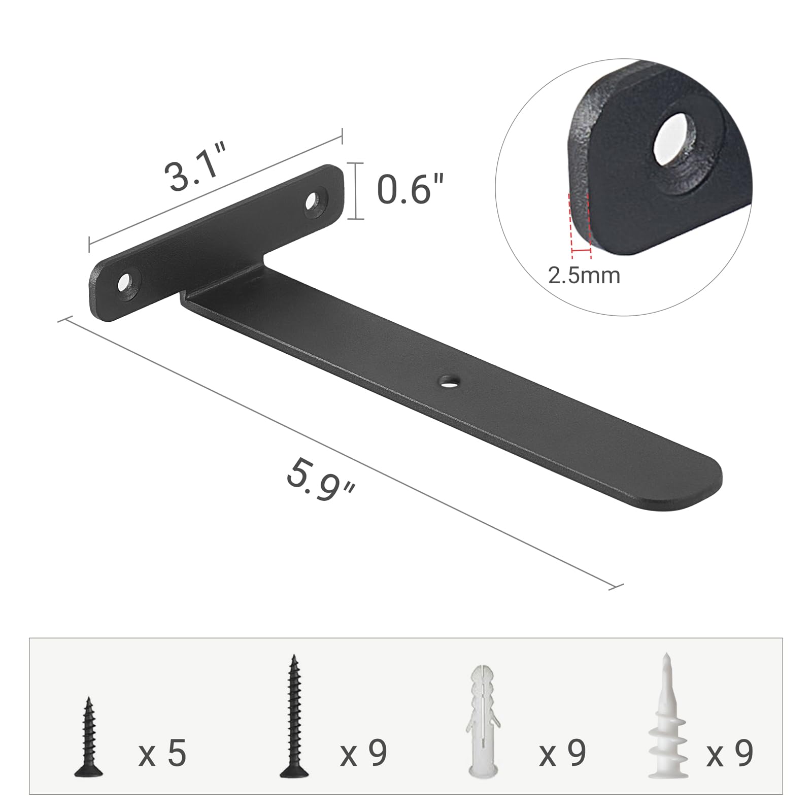 Mkono 6-inch floating shelf bracket blends with décor for a seamless look.