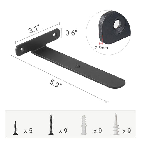 Mkono 6-inch floating shelf bracket blends with décor for a seamless look.
