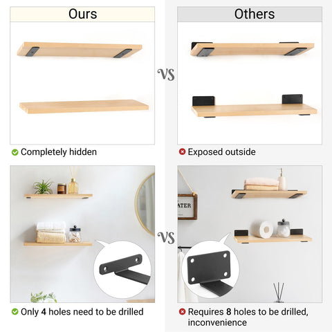 Mkono invisible edge smooth bracket installs flush, reducing risk of scratches.