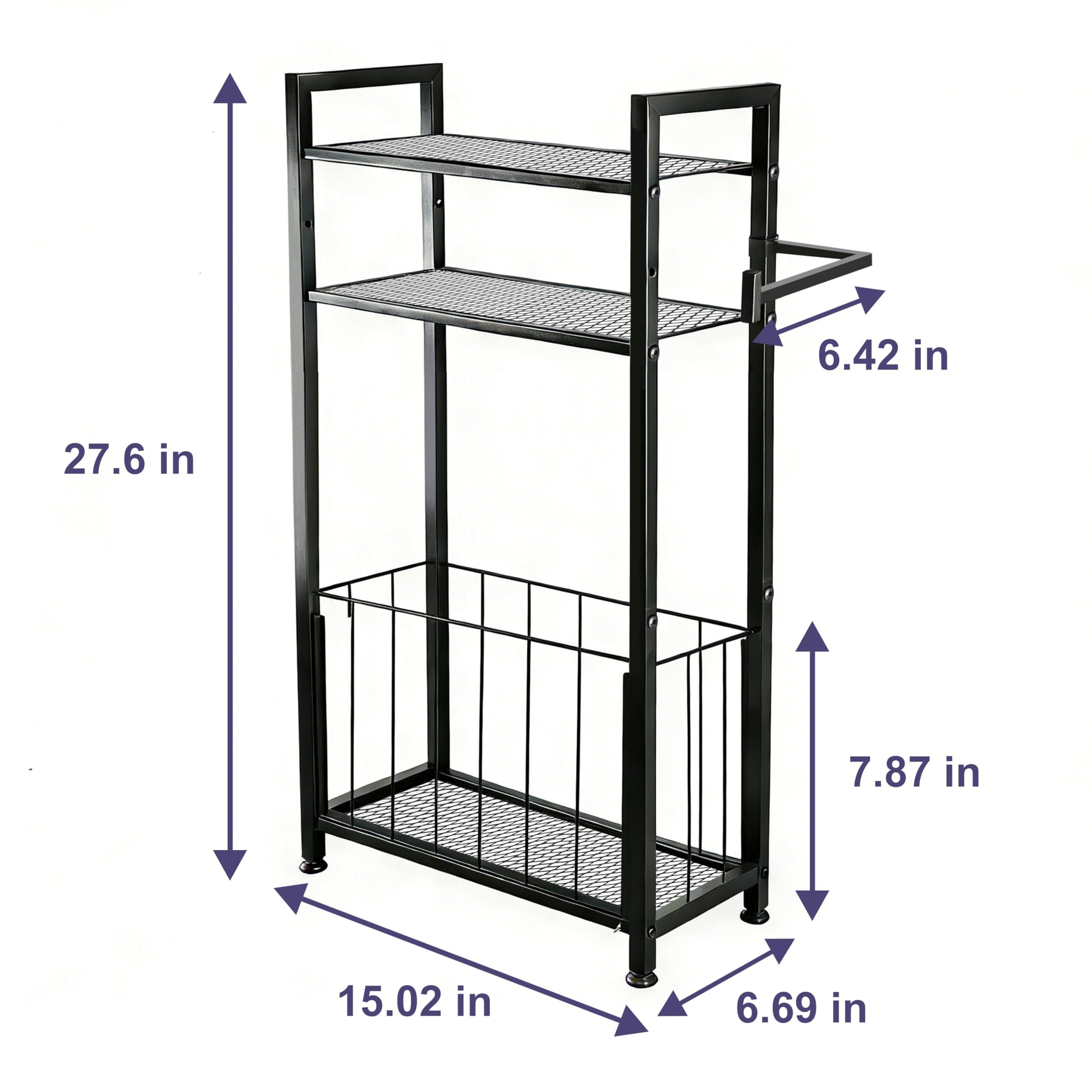 MKRBJ toilet-paper-holder multi-shelf keeps wipes, devices, and decor within reach.