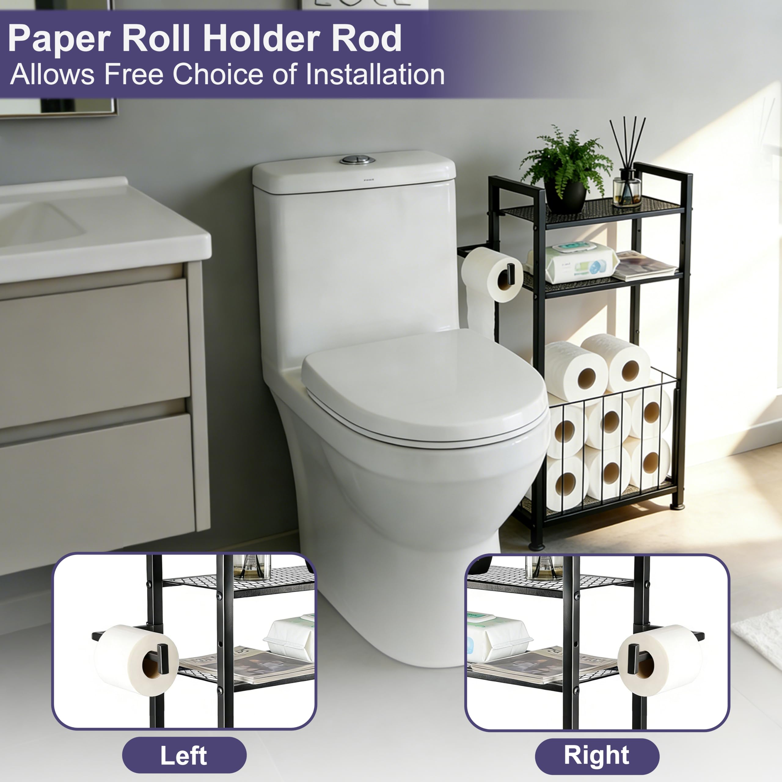 MKRBJ stable base prevents tipping while keeping paper dry and accessible.