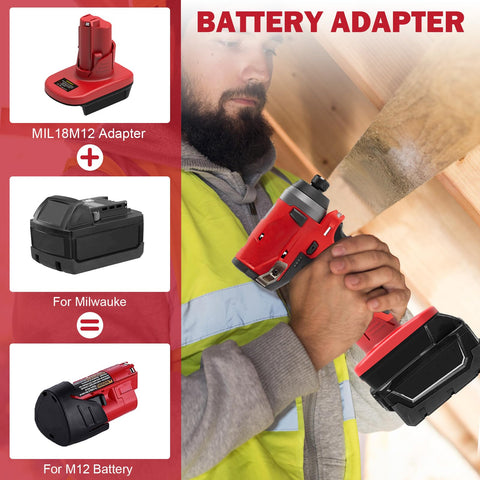 ML18M12 adapter-with-18v-battery setup for 12V tool use
