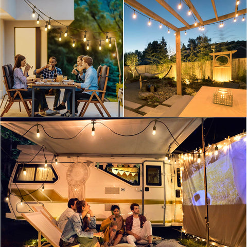 Mlambert backyard porch lighting for gatherings and relaxation.